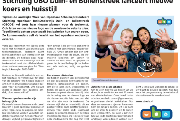 Stichting OBO Duin- en Bollenstreek lanceert nieuwe koers en huisstijl 